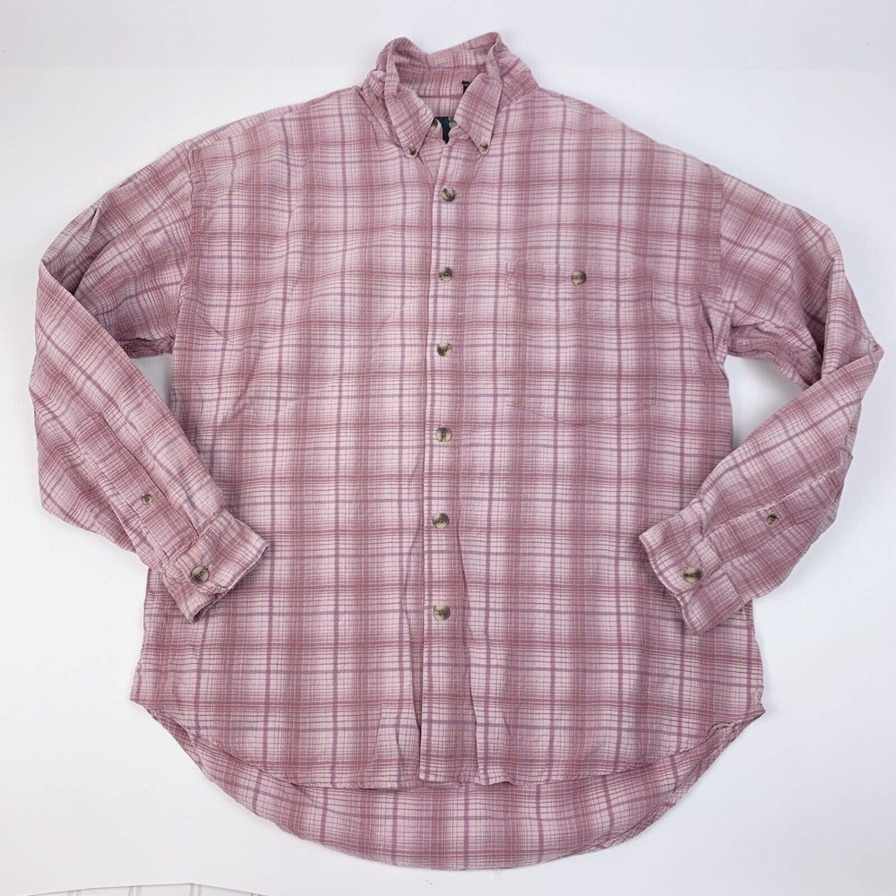 Vintage 90s In Private Purple Plaid Button Up Long Sleeve Shirt Mens Large